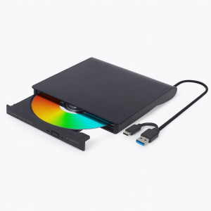 Gembird DVD-USB-031  Externe DVD-Brander  8x DVD  24x CD  USB-C  USB 3.1  Slimline  Zwart