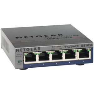 Netgear GS105E-200PES  5-poorts Gigabit Smart Managed Plus Switch  VLAN/QoS  Webbeheer  Compact
