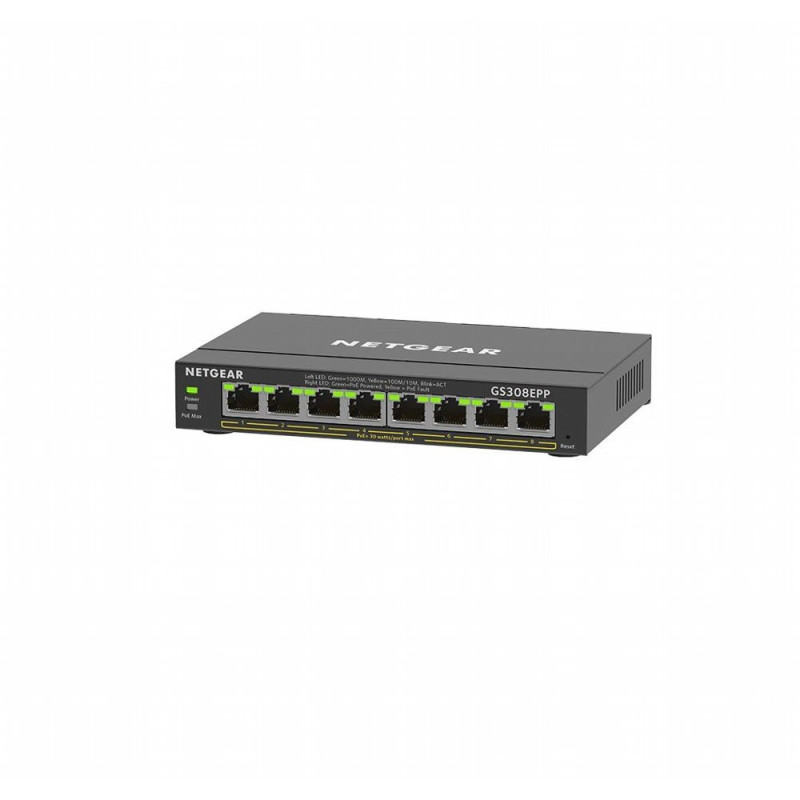 NETGEAR GS308EPP  8-Poorts Gigabit Ethernet Switch  High-Power PoE  Zwart