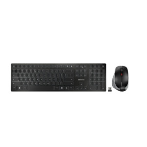 CHERRY DW 9500 Slim  Toetsenbord en Muis  RF Draadloos  Bluetooth  QWERTY (Engels)  Zwart en Grijs