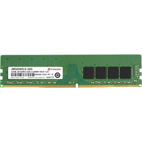 Transcend JetRam  1x32GB DDR4  3200MHz  DIMM  CL22  Geheugenmodule  RAM