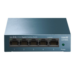 TP-Link LS105G  Unmanaged Switch  5 Poorten  Gigabit Ethernet (10/100/1000 Mbps)  Blauw