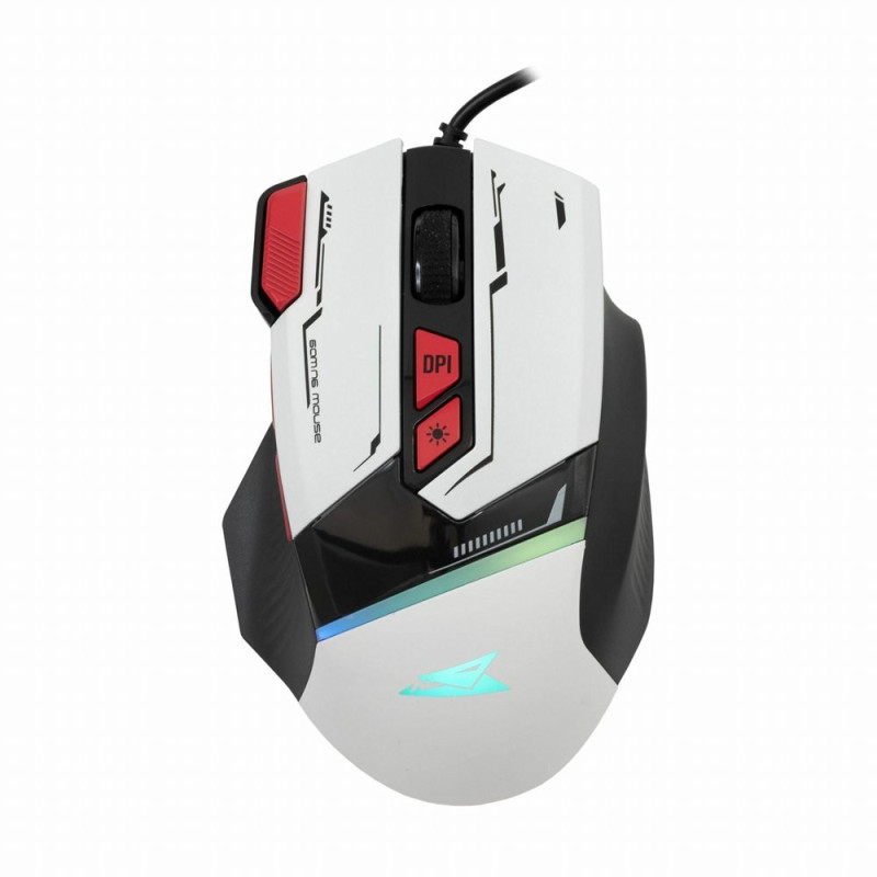 Baracuda MANTA RGB  Bekabelde Gaming Muis  Rechtshandig  USB-A  12800 DPI  Wit