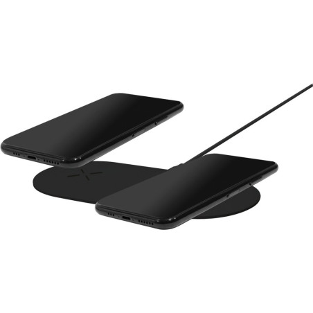 Mobiparts Dual Fast Wireless Charging Pad  Draadloze Oplader 10W Qi  Zwart