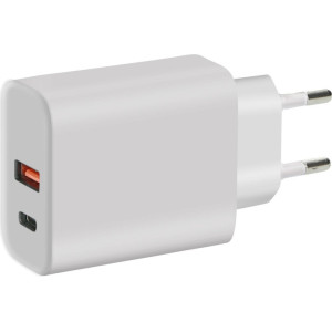 Mobiparts Wall Charger  2-Poorts USB-C  USB-A Oplader 45W met Fast Charge  Wit