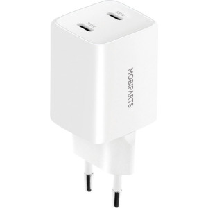 Mobiparts GaN Wall Charger  Dual USB-C Oplader 35W  Wit
