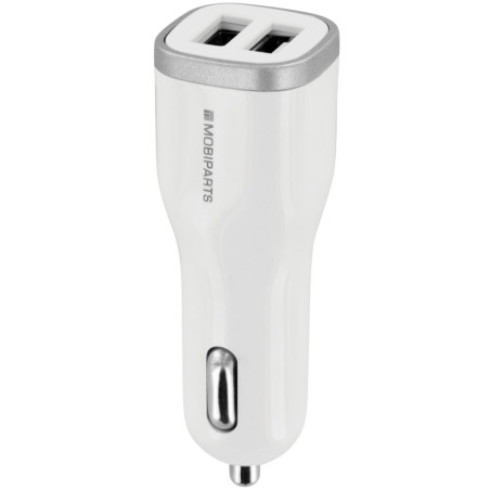 Mobiparts Car Charger  Dual USB-A Autolader 12W / 2.4A  Wit