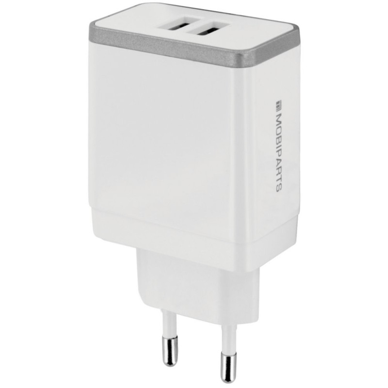 Mobiparts Wall Charger  Dual USB-A Oplader 12W / 2.4A  Wit