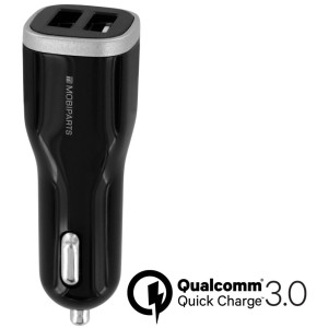 Mobiparts Quick Charge Car Charger  Dual USB  18W  5A  Black