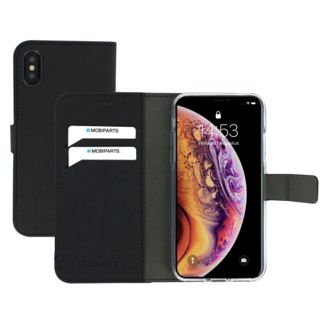 Mobiparts Saffiano Wallet Case  Apple iPhone X iPhone XS  Black