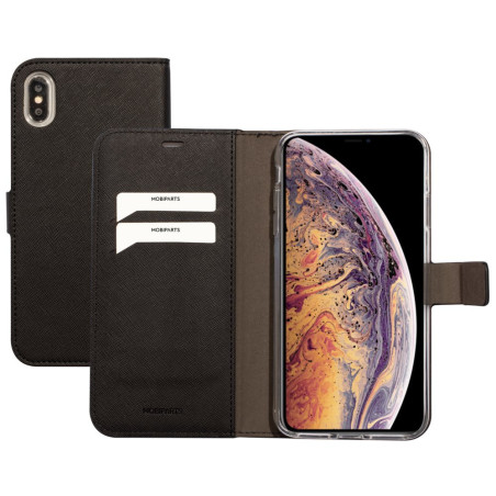 Mobiparts Saffiano Wallet Case  Apple iPhone XS Max  Black
