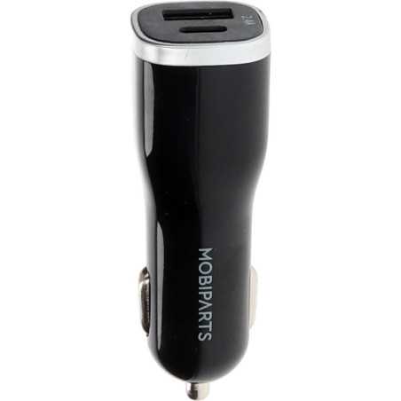 Mobiparts Car Charger  Dual USB-A  USB-C Autolader 12W  Zwart