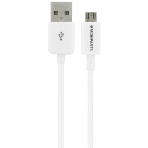 Mobiparts Micro USB naar USB  2.4A  3m  Wit (Bulk)