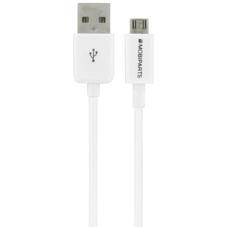 Mobiparts Micro USB naar USB  2.4A  3m  Wit (Bulk)