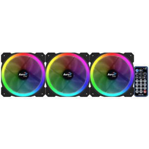 Aerocool Orbit RC ARGB 3 Pack  120mm Case Fans met Remote Control