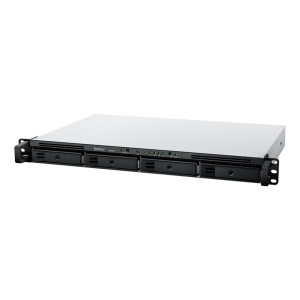 Synology RackStation RS422 NAS  4 Drive Bays  AMD Ryzen R1600  2x Gigabit Ethernet  1U Rackmount  Zwart