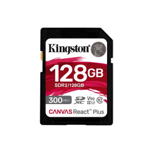 Kingston Canvas React Plus  SDXC  128GB  Class 10  UHS-II U3  V90