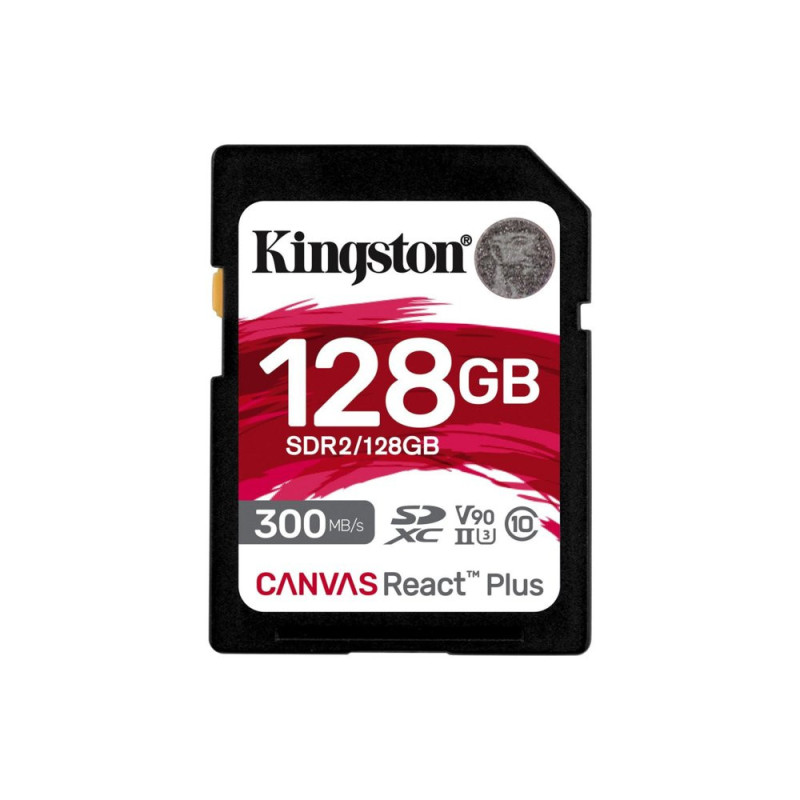 Kingston Canvas React Plus  SDXC  128GB  Class 10  UHS-II U3  V90
