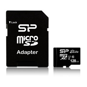 Silicon Power Elite  MicroSDXC  128GB  Class 10  UHS-I U1  Tot 85MB/s  Inclusief SD-adapter  Zwart