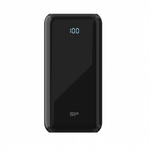 Silicon Power QS28 Powerbank  20000mAh  18W Power Delivery  3-poorts USB-C  USB-A  LED-display  Zwart