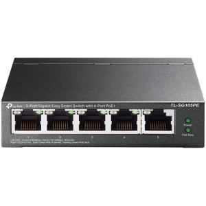 TP-Link TL-SG105PE  Managed Smart Switch  5 Poorten  Gigabit Ethernet (10/100/1000 Mbps)  4x PoE