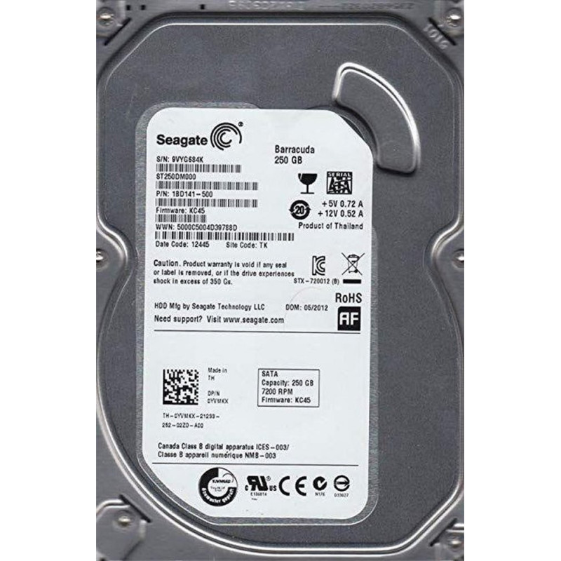 Seagate HDD 3.5  250GB SATA III  7200RPM  PULLED