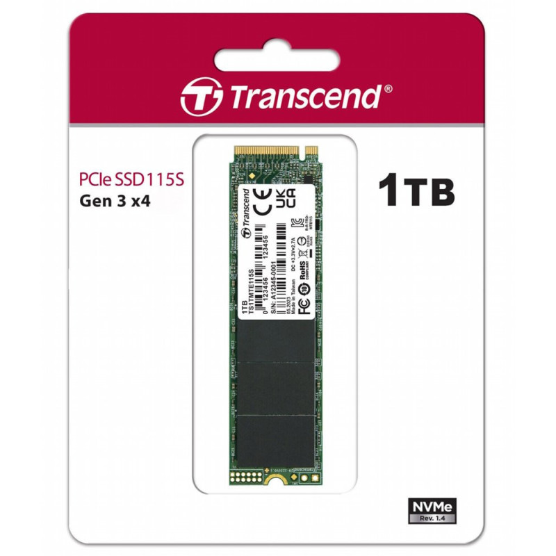 Transcend 115S  1TB NVMe SSD  M.2  3.200MB/s