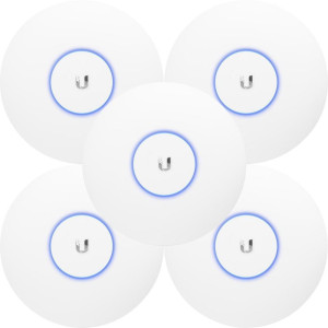 Ubiquiti UniFi UAP-AC-PRO (5-pack)  WiFi 5 Access Point (AC1750)  1300 Mbit/s  PoE (met Adapter)  Inclusief Plafond- en Muu