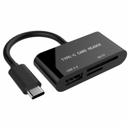 Gembird UHB-CR3-02  Geheugenkaartlezer  USB 3.2 Gen 1  USB-C  Zwart