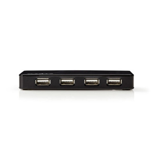Nedis UHUBU2730BK  Interface Hub USB 2.0  7 poorten  Inclusief Adapter  Zwart